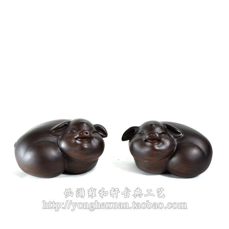 红木招财猪镇宅风水摆件工艺品