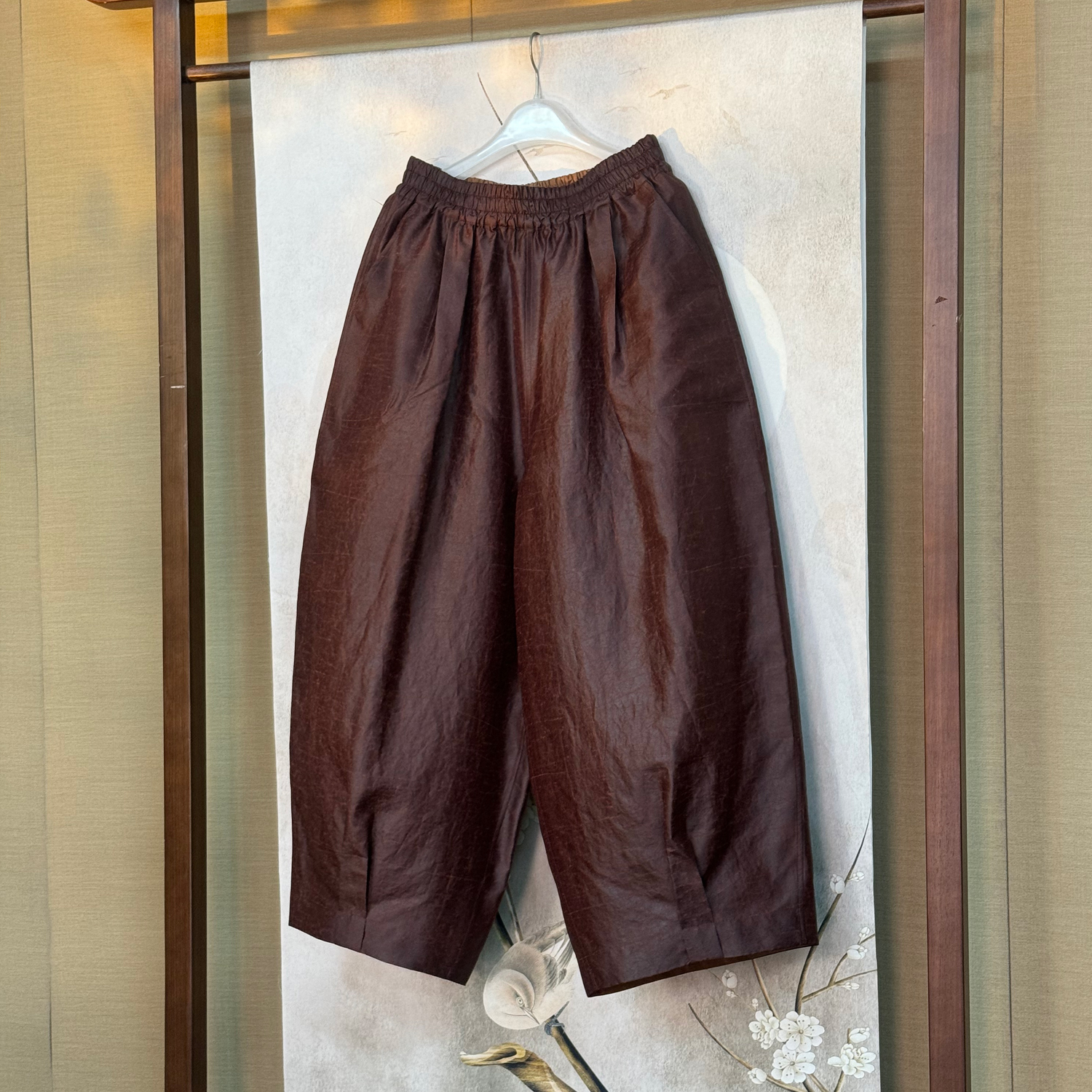 老料红油龟纹红云纱花苞裤灯笼裤