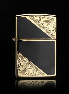 ZIPPO原装正品打火机 镀金双面对角富贵花纹 流金岁月 专柜正版ZP