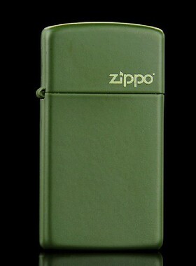 ZIPPO原装正品打火机 芝宝窄机 纤巧绿哑漆商标/1627ZL 专柜正版