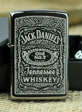 ZIPPO原装正品打火机 芝宝名酒 黑冰杰克丹尼酒标 专柜正版限量ZP