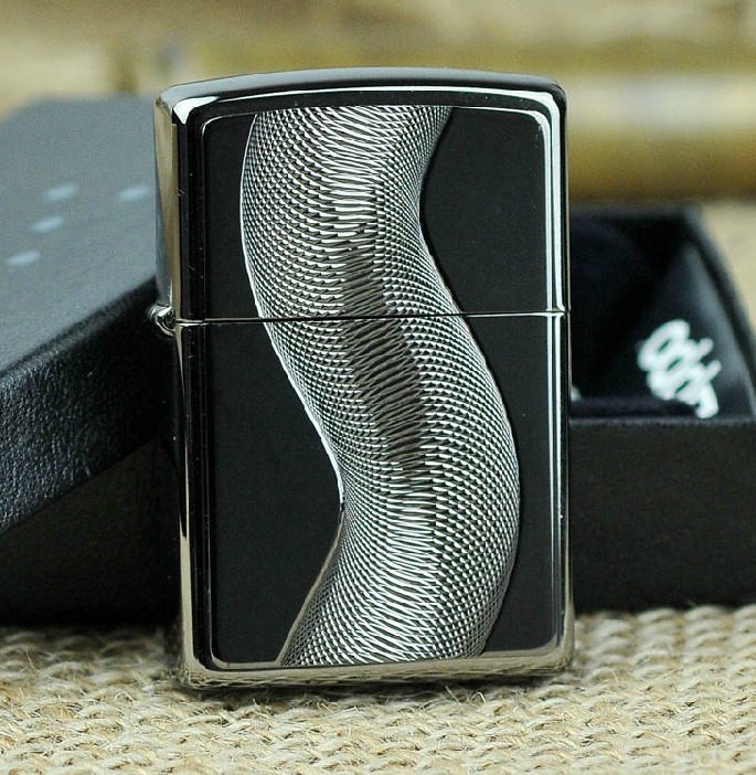 ZIPPO原装正品打火机 芝宝美版 黑冰深雕 龙卷风 专柜正版 限量版