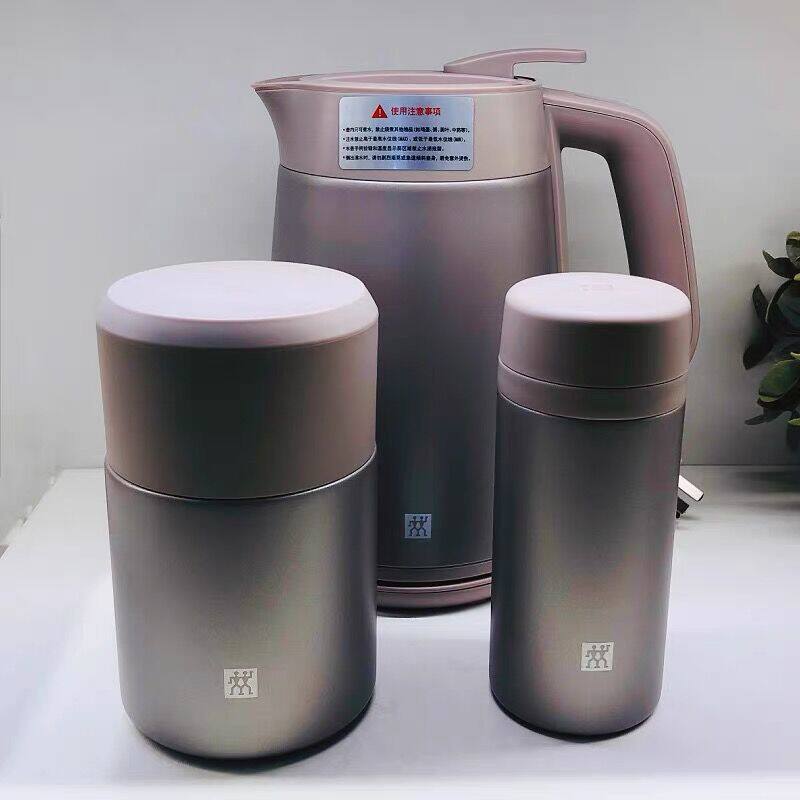 德国双立人三合一多功能电热水壶不锈钢真空保温杯智能调温壶1.7l