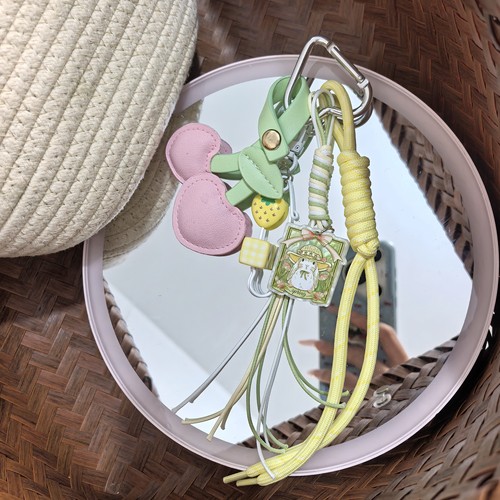 1PANCAKE原创设计可爱樱桃卡通编织挂件包挂钥匙扣包挂饰礼物