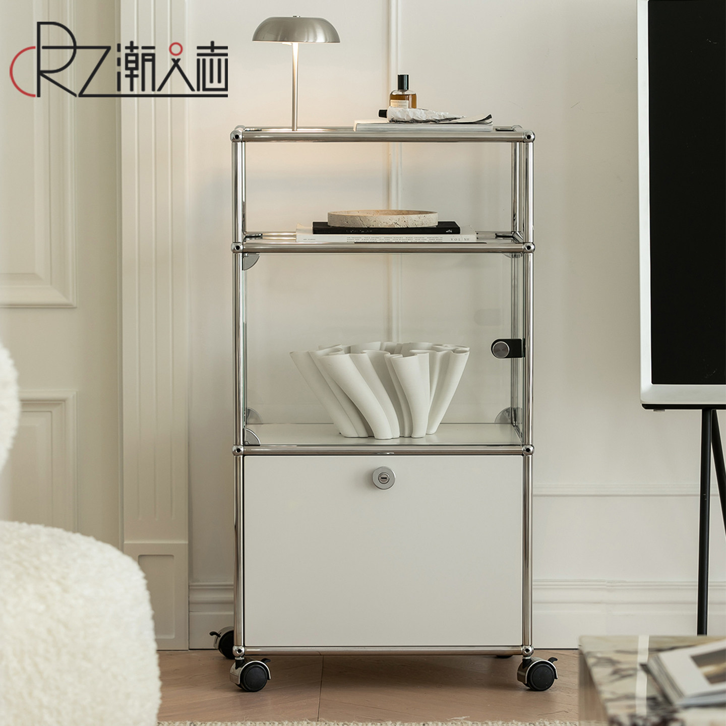 中古模块可移动沙发边柜ins包豪斯不锈钢斗柜抽屉储物柜展示柜