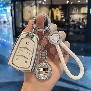 适用凯迪拉克xt5钥匙套xt4高档xts男ct6女srx包xt6扣ct5壳atsl