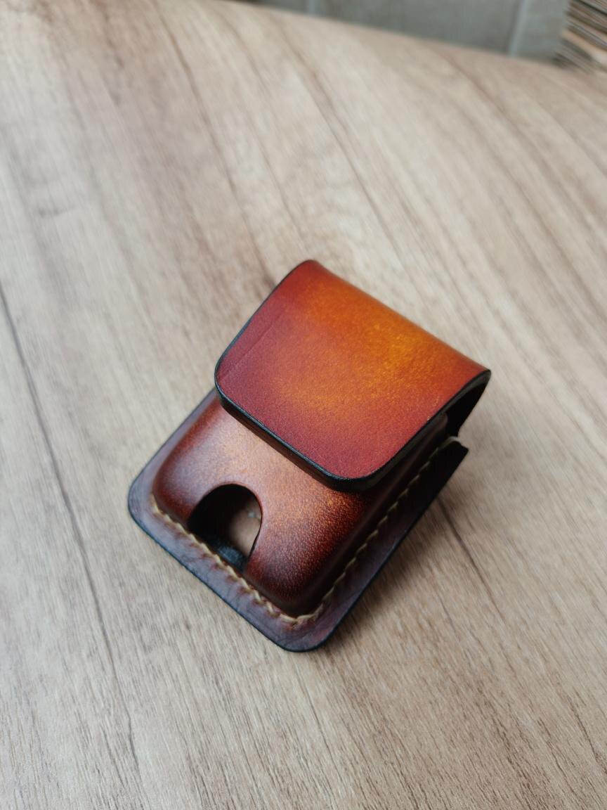 手工皮具适用于zippo打火机皮套加厚植鞣牛皮真皮保护套磁扣