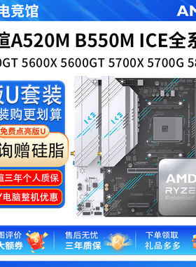 AMD R5 5500 56X GT 5700X 5800X铭瑄A520M终结者B550M主板U套装