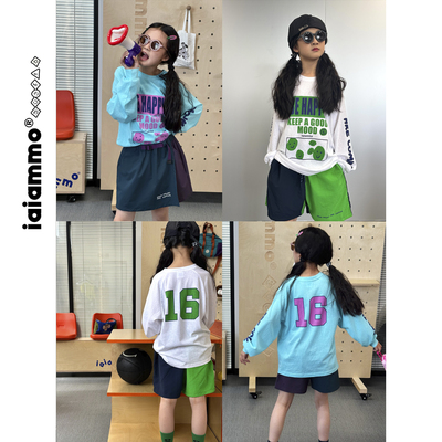 iaiammo薄防晒笑脸水印童装T恤