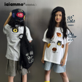 25SS原创设计 数码 印面包男女中大儿童装 iaiammo 短袖 防污T恤