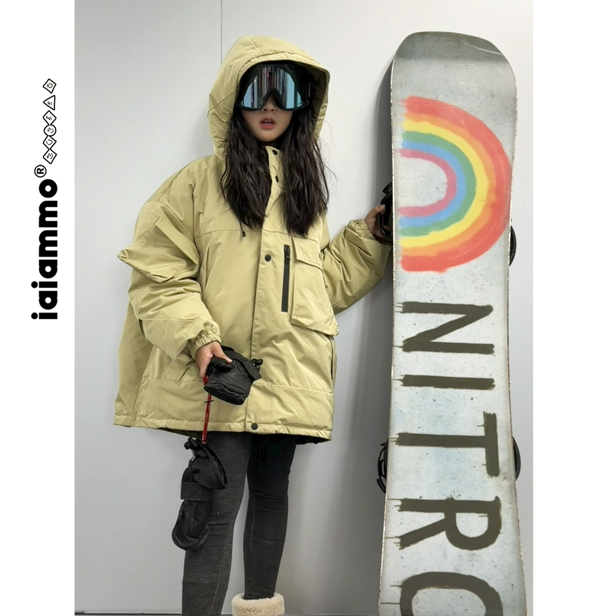 iaiammo丨25AW 90白鸭绒男女中大童装抗风保暖中长款羽绒服派克服