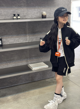 iaiammo25春款洋气宽松刺绣男女中大童装时尚运动卫衣开衫棒球服