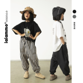 儿童束脚裤 iaiammo 清凉防蚊裤 休闲裤 24ss 肌理条纹男女童夏季