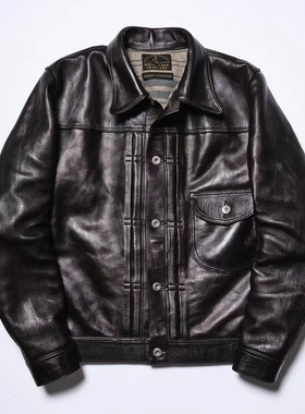 现货【superXY】HIGH LARGE LEATHERS 经典胡歌款 泥染厚马皮夹克