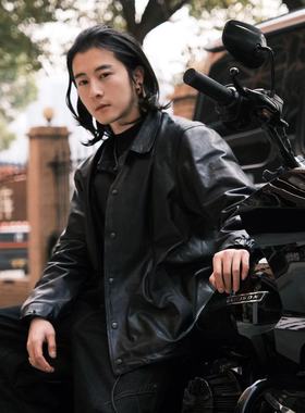 正规代理【superXY】Tenjin Works天神 4色枥木小牛皮 教练员夹克