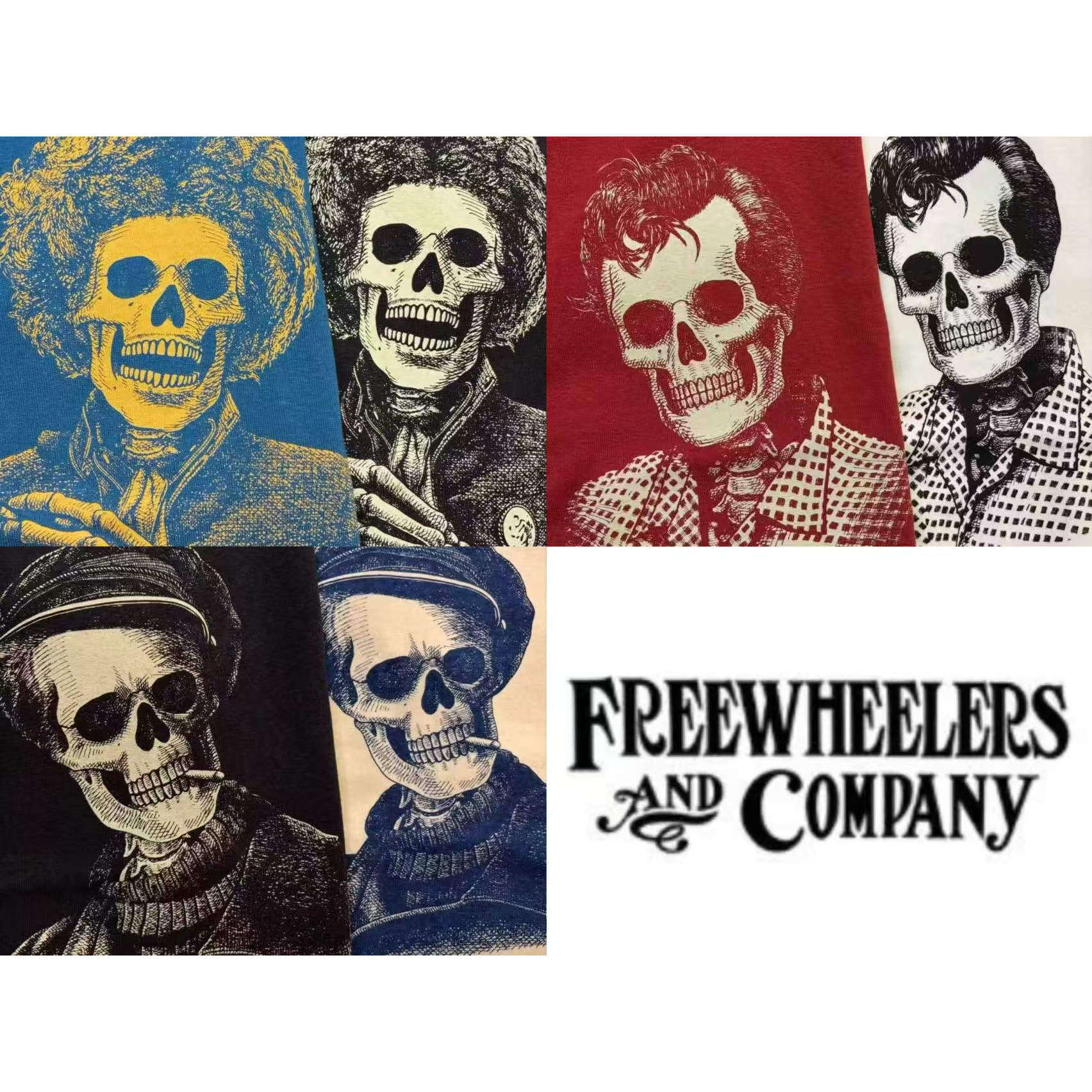 即将到货【superXY】FREEWHEELERS 传奇人物 骷髅头 夏季短袖T恤