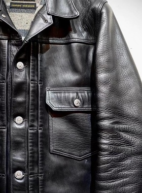 现货【superXY】HIGH LARGE LEATHERS复活新作泥染厚马皮一代夹克