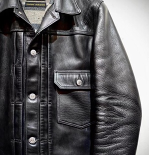 现货【superXY】HIGH LARGE LEATHERS复活新作泥染厚马皮一代夹克