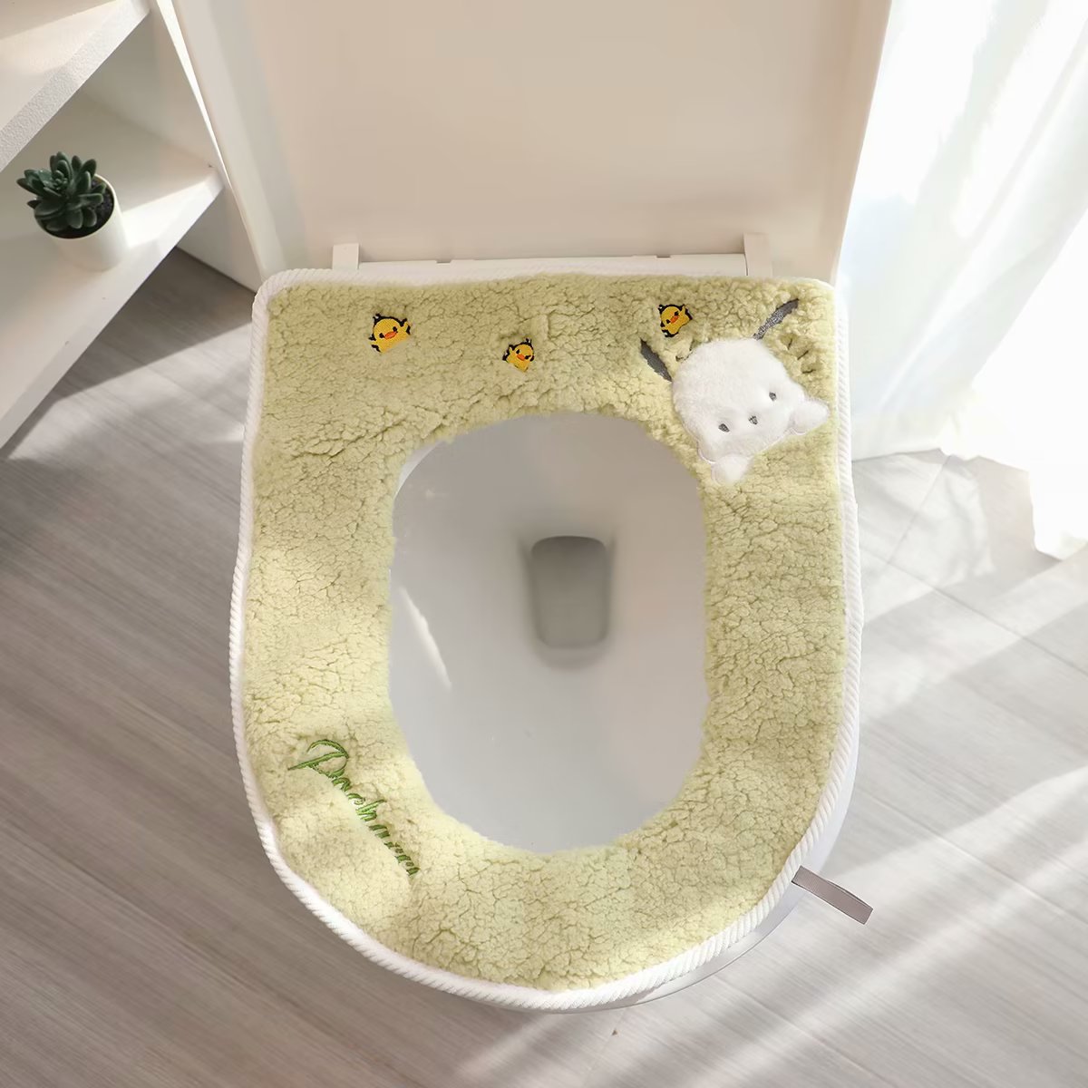 绒布外套式卡通马桶垫保暖