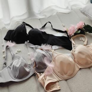 桑扶兰正品 内衣薄夏 无痕光面大胸显小上托下垂大码