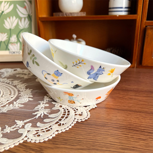 韩式动物乐园陶瓷分餐小菜碟酱油碟浅碟治愈咸菜碟 包邮