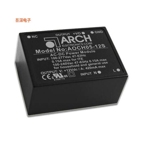 AOCH05-12S|封闭式5W AC/DC Power Module, 12V Ou