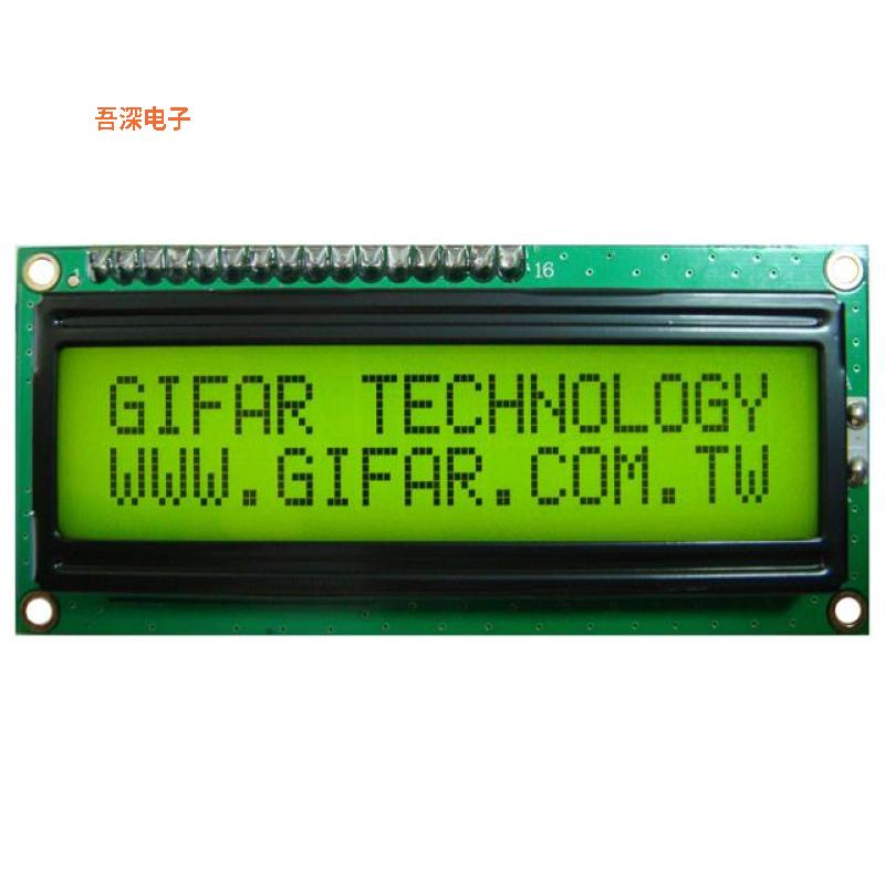 GFC1602AK-YPOE-JP07 |32.016X2STN-YYELLOW GREEN80*36(IR