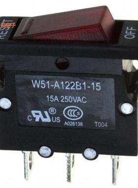 W51-A122B1-15 |面板安装CIR BRKR THRM 15A 250VAC 50VDC