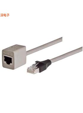 TRDC6EXTS-3 |圆形线缆CA C6 RJ45 M/F FTP GRY 3F