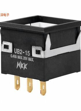 UB215KKG01N |面板安装，卡入式SWITCH PUSH SPDT 0.4VA 28V