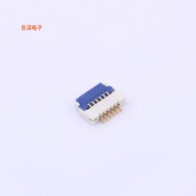 0.5K-QX-6PWB1 |蓝色卡扣FFC/FPCSMD,P=0.5mm,卧