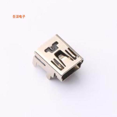 HX MINI 5P 4J |5P母头90度插板四脚铁壳USB弯插