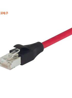 TRD695SCR-R-20 |圆形线缆RJ45/RJ45 CAT 6 SHLD RED 20F