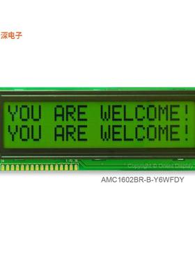 AMC1602BR-B-Y6WFDY |32.016X2 CHARACTER STN POS YG