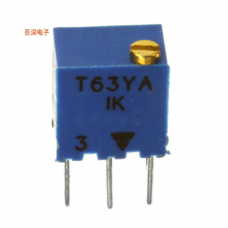 T63YA102KT20 |1 kOhmsTRIMMER 1K OHM 0.25W PC PIN TOP