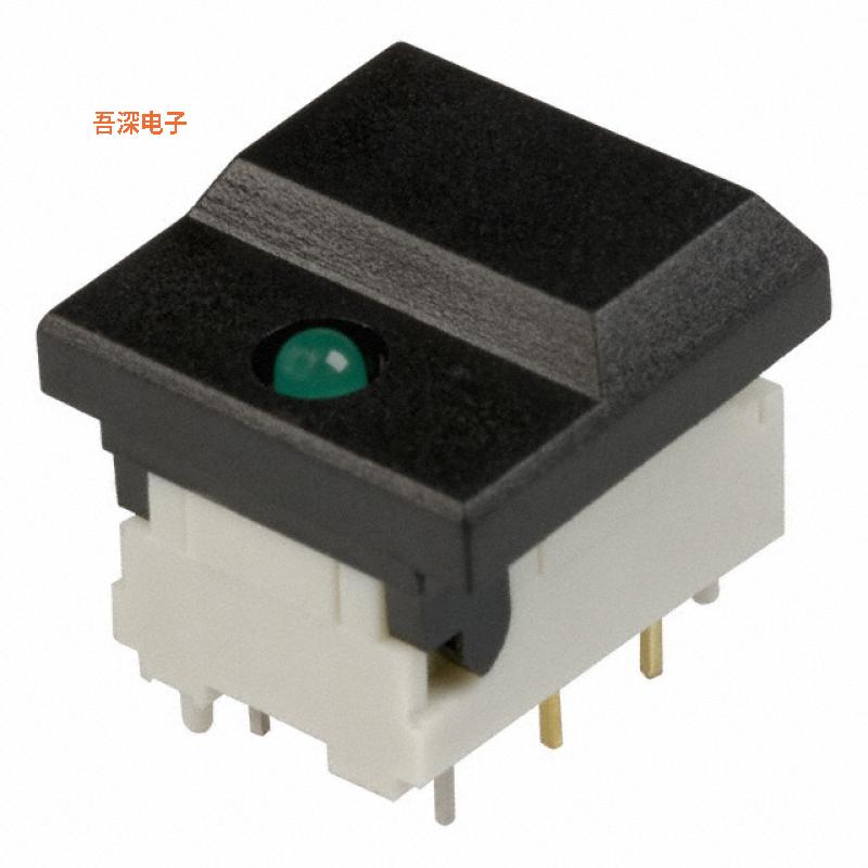 SETL BK GN 7.62 AU EE |通孔SWITCH PUSH SPDT 0.01A 24V