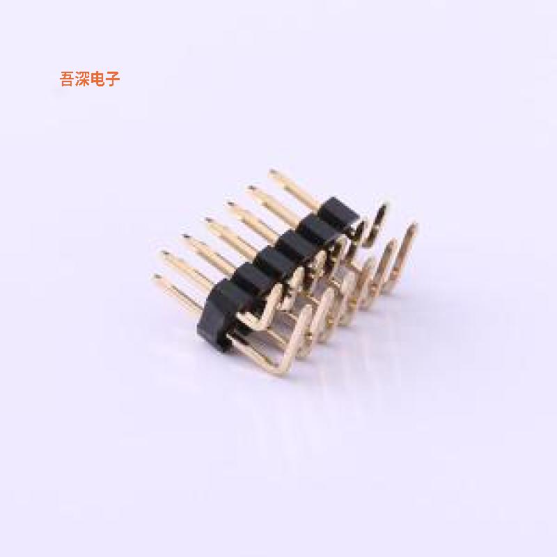 X4621WR-2x06I-C40D28 |高U镀金抗氧化排针弯插,P=2mm
