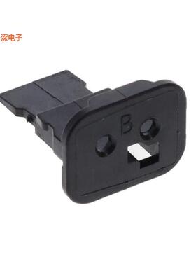 W2SB-P012 |楔形WEDGE LOCK, 2P, PLG, BLK, SL RET