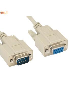 DMC-9MF-03B |插头，公引脚RS232 DB9 M/F SHLD MOLD 3FT