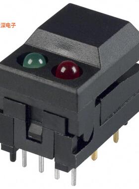 5501MBLKREDGRN |通孔SWITCH PUSH SPDT 0.3A 12V