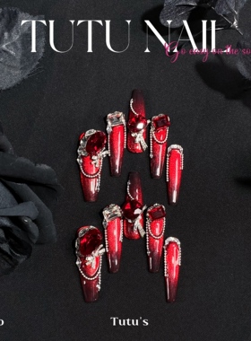 【新年好】TUTU NAIL手工穿戴甲新年蛇年红色美甲显白猫眼高级冬