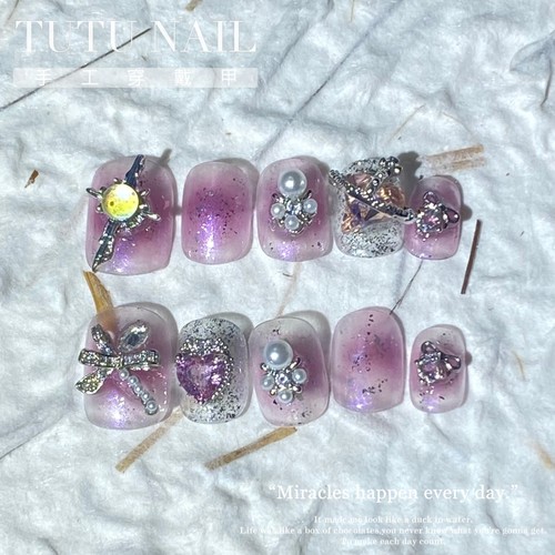 手工穿戴甲可拆卸短甲紫西太后