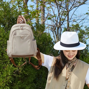 莱夫小蜜蜂双肩包包女士春夏季新款水滴包牛津帆布背包短途旅行包