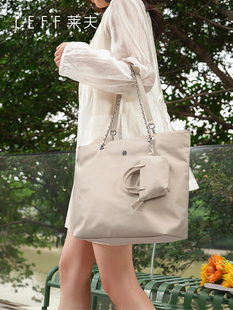 莱夫帆布女包设计感2025新款托特包女大容量电脑包时尚通勤单肩包