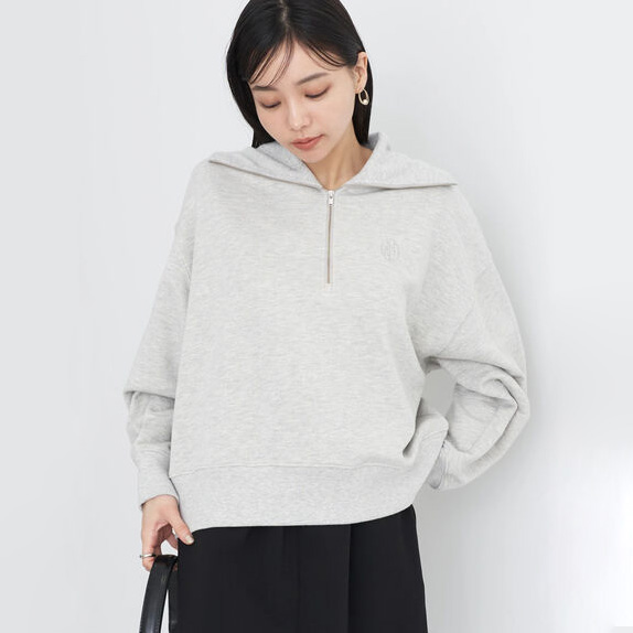 日单日系半拉链翻领宽松休闲百搭