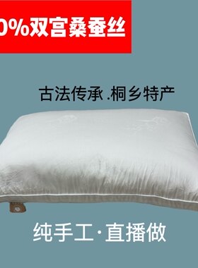 2024新款填充100桑蚕丝学生儿童蚕丝枕成人枕芯私人定制直播现做