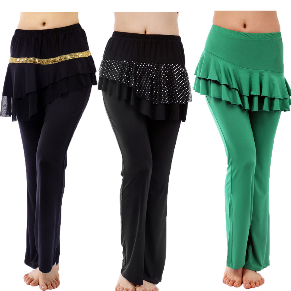 广场舞服装裙裤春夏新款裙摆裤拉丁舞蹈服裤子舞台表演服装女
