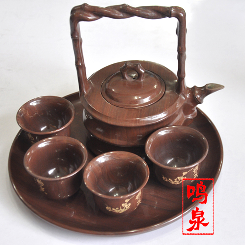 精品天然杯子竹节木鱼石茶具