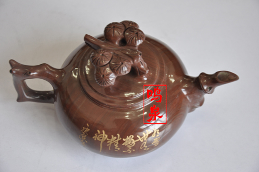 岁寒三友木鱼石茶壶