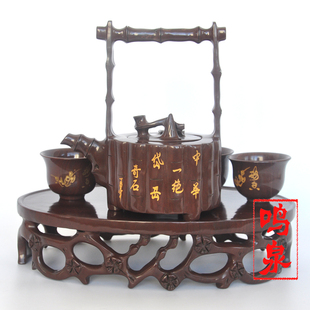 木鱼石精品茶具木鱼石精品茶壶山东木鱼石泰山木鱼石茶壶 茶杯